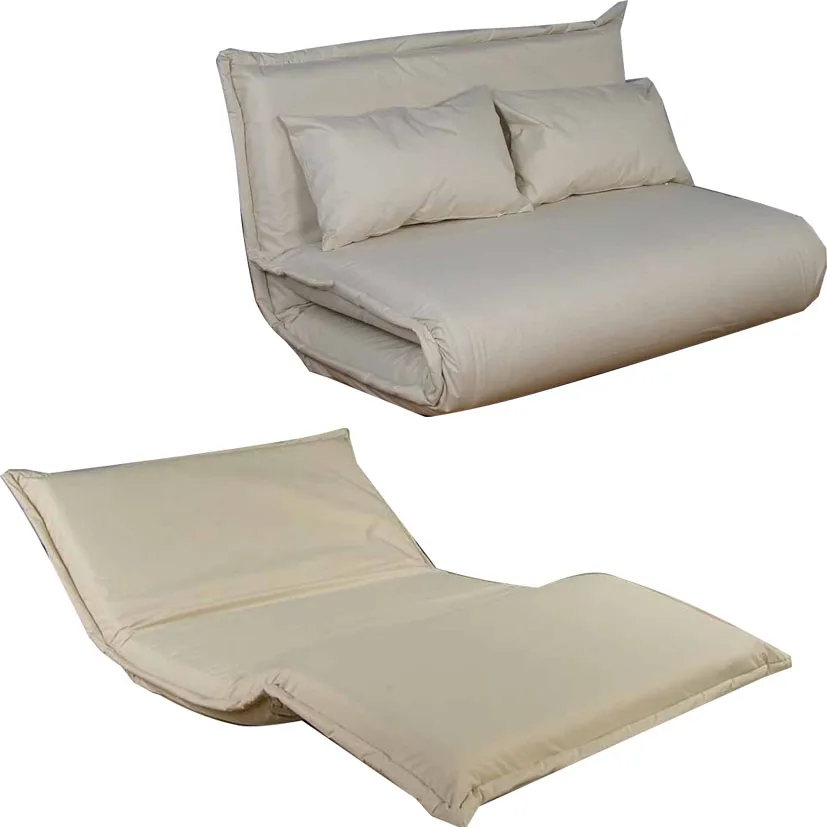 Living room Furniture White Floor Queen Futon Sofa Bed With Metal Frame Leisure Fabric Comfortable Sofa Cum Bed