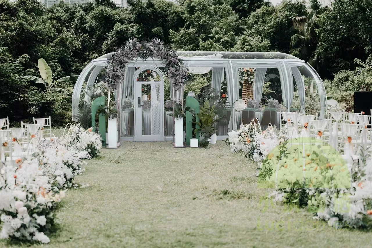 Capsule House lounge Outdoor Bubble tent geodesic Dome Transparent PC Tent Customized glamping pod Hotel