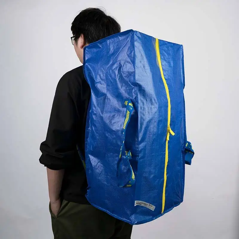 Factory Direct Heavy Duty Extra Large Reusable Shopping PP Woven Moving Storage Bags with Zippers