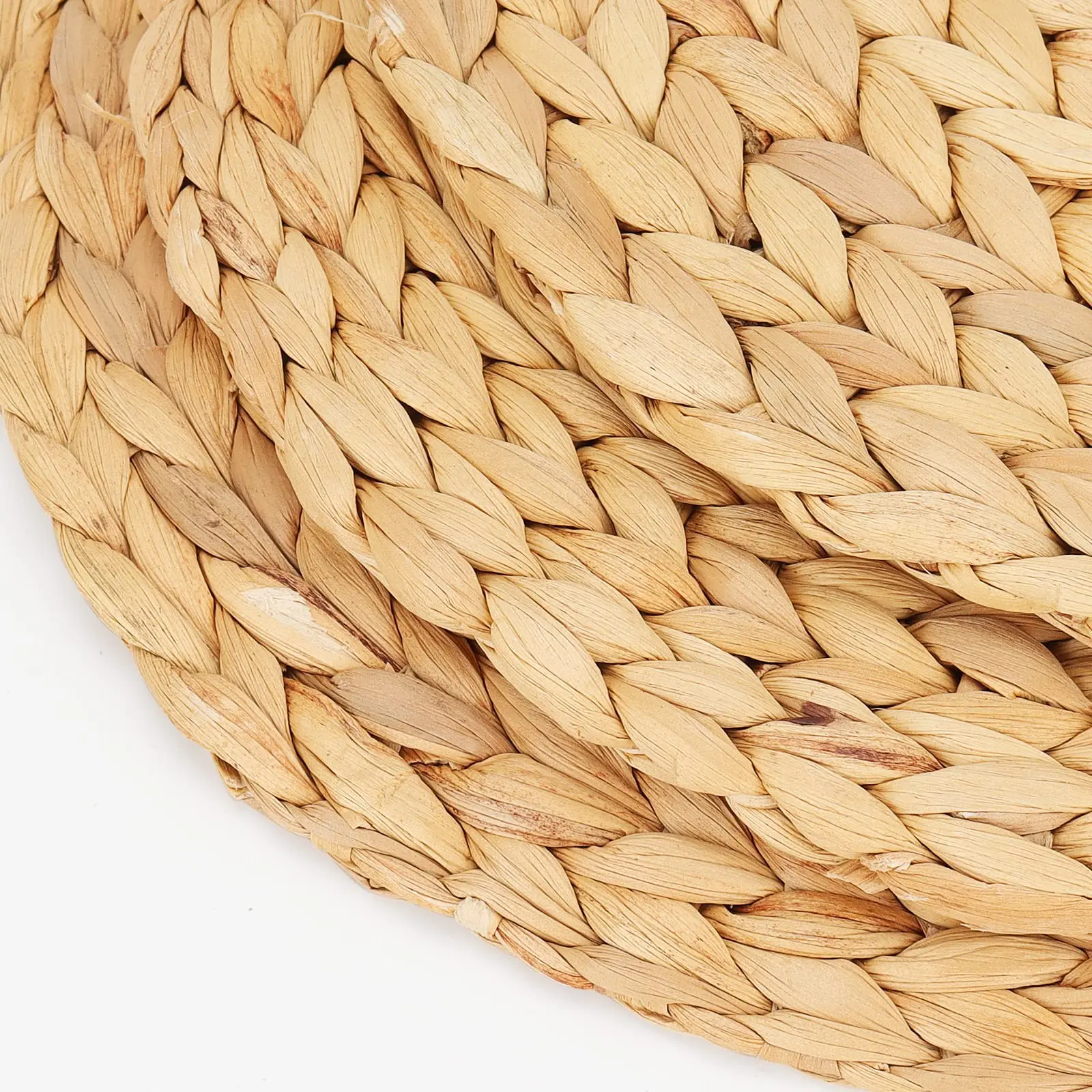 Wholesale Custom Natural Woven Water Hyacinth Placemats Seagrass Thick Rattan Round Non-Slip Handmade Braided Dinner Tablemat