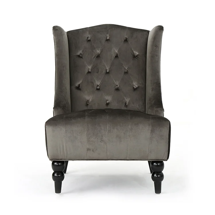 Free Shipping Within The U.S. Living room Winged High-Back Tufted New Velvet Club Chair