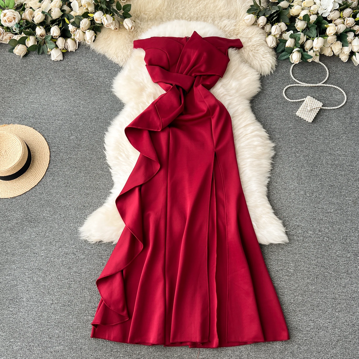 High Quality Casual Strapless Dress For Women Sleeveless Lace Vestidos Ladies Evening Dresses Clothes Women