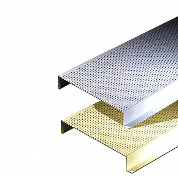 ACEBOND Strip Ceilings Suspended False Ceiling Excellent Corrosion Resistance Perforated Aluminum Rectangle Metal Modern