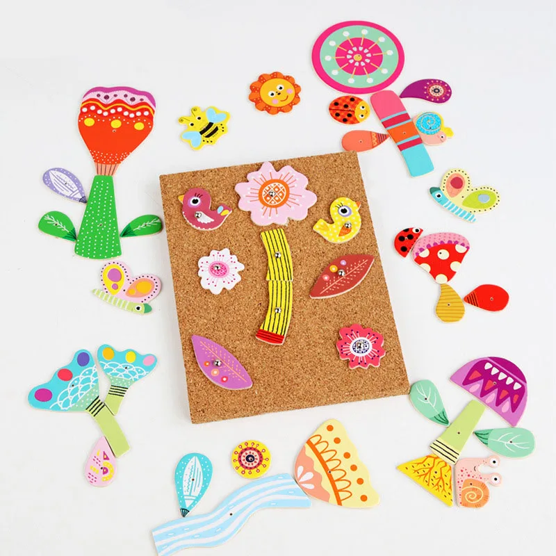 Hot selling Portable Funny Knock nails jigsaw puzzle Wooden Diy Construction Pretend kids play tool set toy