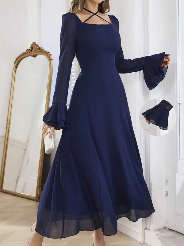 Tops Halter Sexy Dress Two Piece Suit Women Knitting Sweater Sets Wholesales