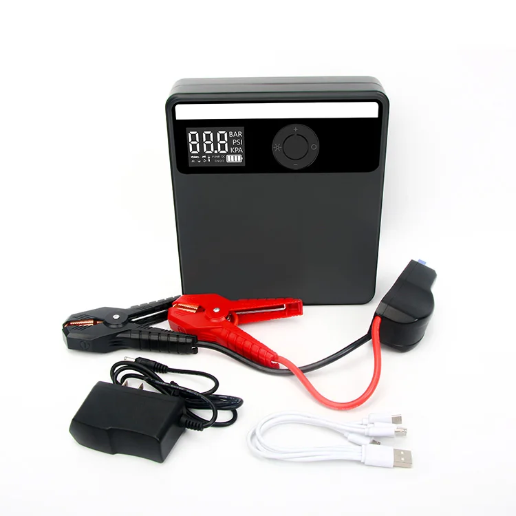 AGA Auto Emergency Kit Tire Infiltrator Air Compressor 12v  1000 Peak Amps 2 in 1 Car Jumper Jump Starter