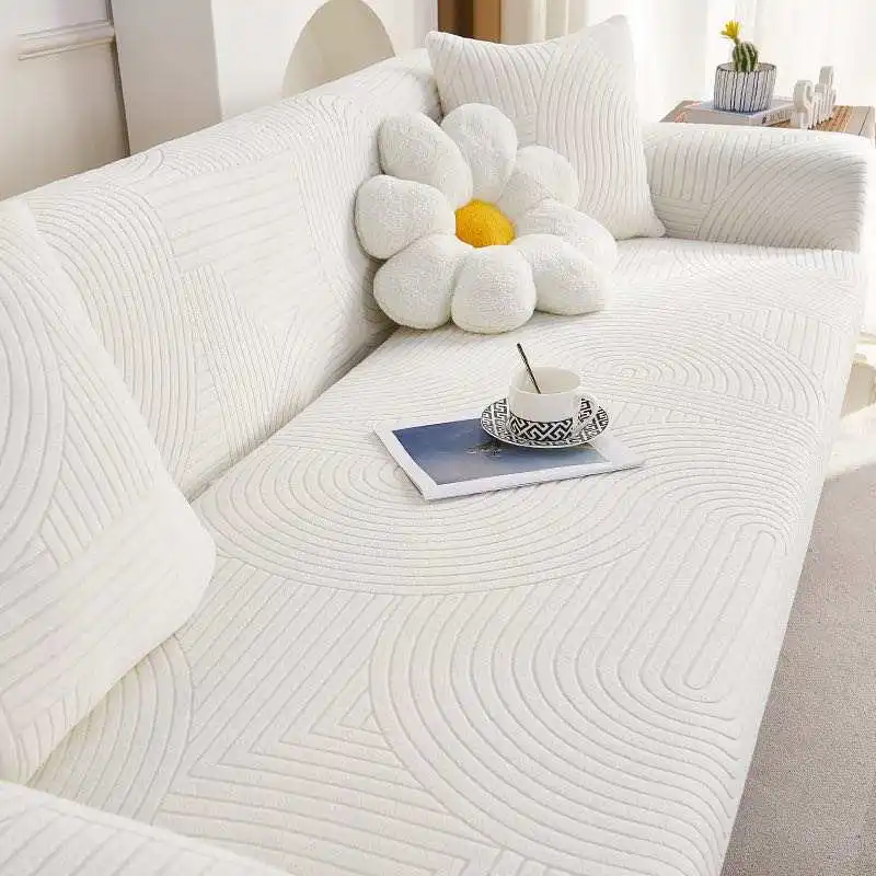 stretch cheap customized polyester jacquard couch Cover Slipcover for Living cover universal solid pattern sofa couch cover