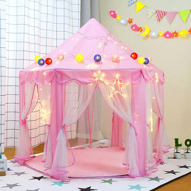 Free Sample Baby Game Castle Portable Princess Castle Tent for Girls Fairy Play Tents for Kids Playhouse