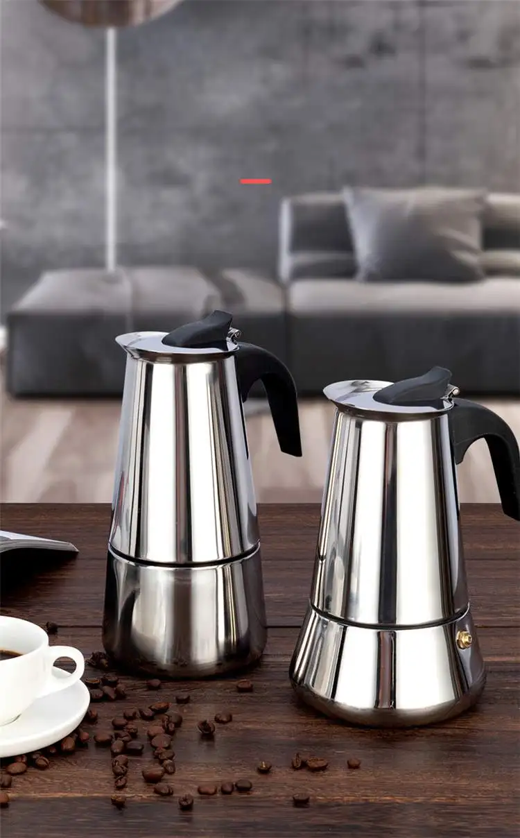 Wholesale Custom Stainless Steel Coffee Cup Maker Tea Pot Mocha Coffeemaker French Concentrate Coffeepot