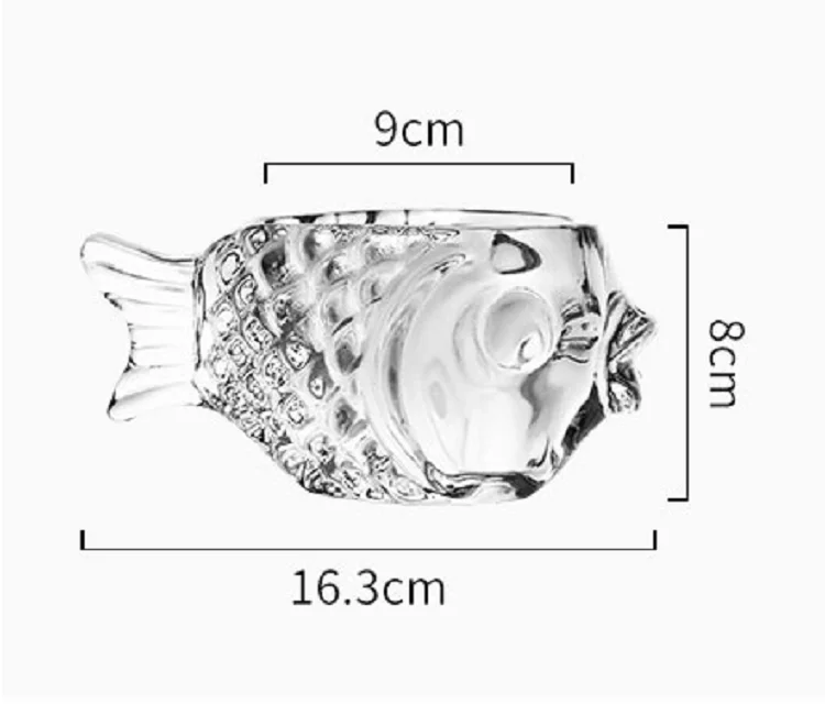 Creative Cocktail Glasses 3D Transparent Fish Shape Bar Cocktail Glass Party Thick Heavy Lovely Wine Glasses Smoothies Bowl Cup