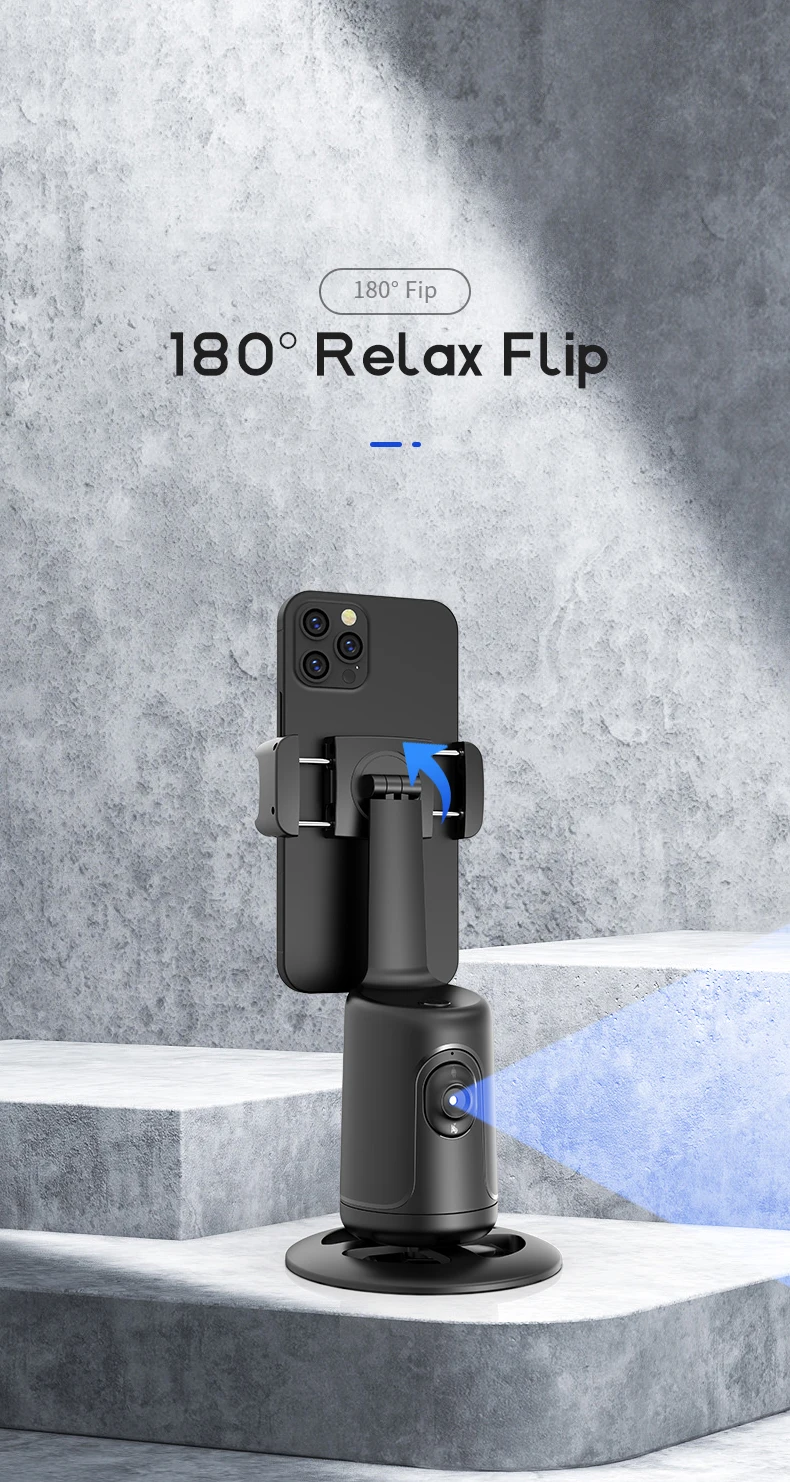 P01 selfie stick tripod Auto Face Tracking Phone Holder AI Intelligent 360 Rotate Cell Phone homo sapiens face tracking gimbal