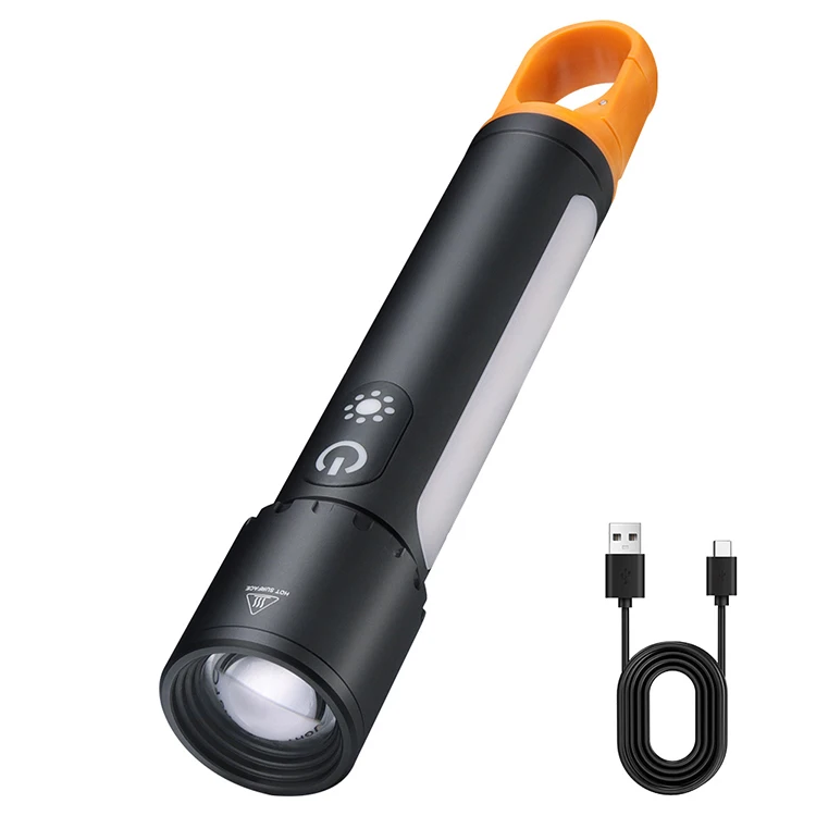 Boruit  Strong Lighting Charging 21700 Portable Outdoor Multifunctional Flashlight Camping Hanging Telescopic Focus Torch Lights