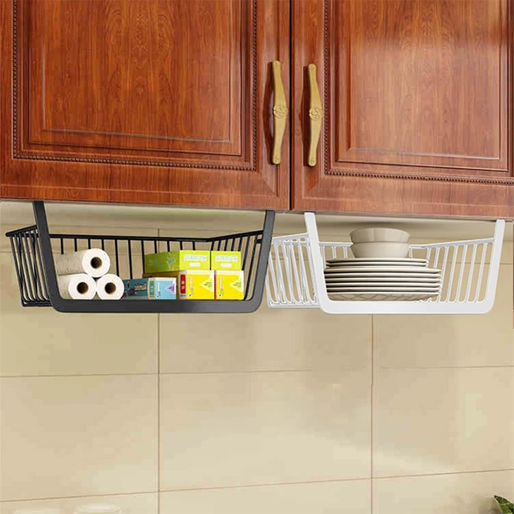 Hot Selling Wall Mounted Metal Kitchen Cabinet Accessories Organizing Shelf Storage Hanging Basket