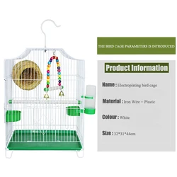 Wholesale Animal Cages Pet Cages Carriers Foldable Stainless Steel Bird House Pigeon Canary Parrot Bird Cage With Feeder