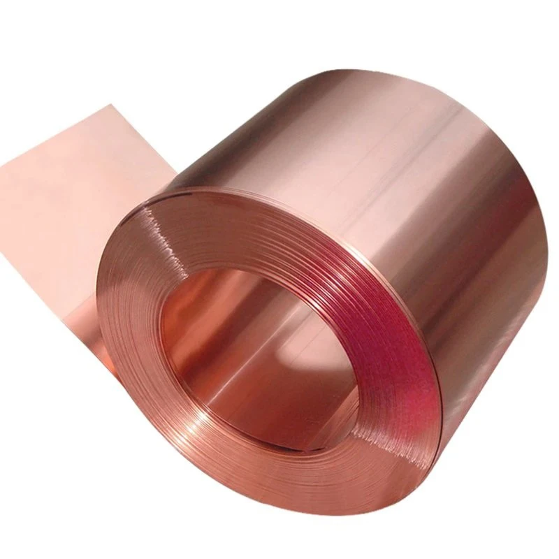 Factory Customized C1100 C1200 T2 Soft / Half Hard Pure Bare Copper Foil / Strip Tape in Coil