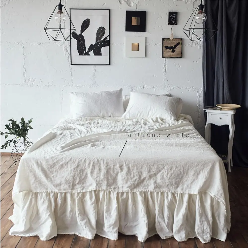 280cm Wide Width Plain Dyed French 100 Washed Pure Linen Fabric for Curtain Bedding Set