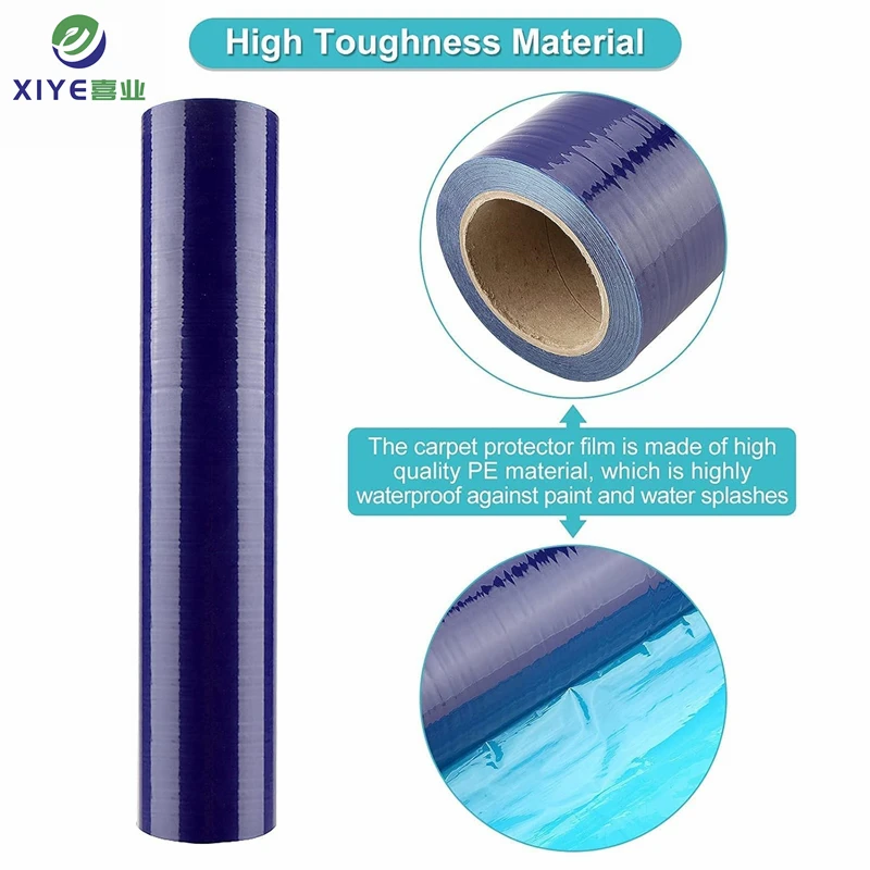 wholesale easy to tear and stick transparent plastic surface protection film adhesive blue pe protective film for window glass