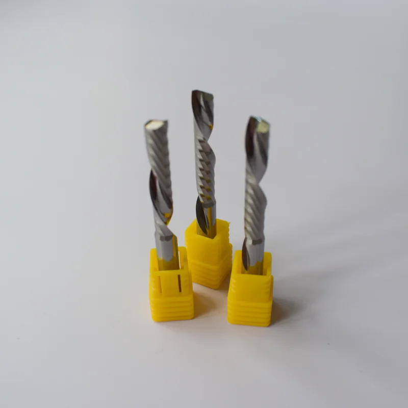 Single edge tungsten steel milling cutter Spiral end mill Woodworking left turn single edge engraving milling cutter