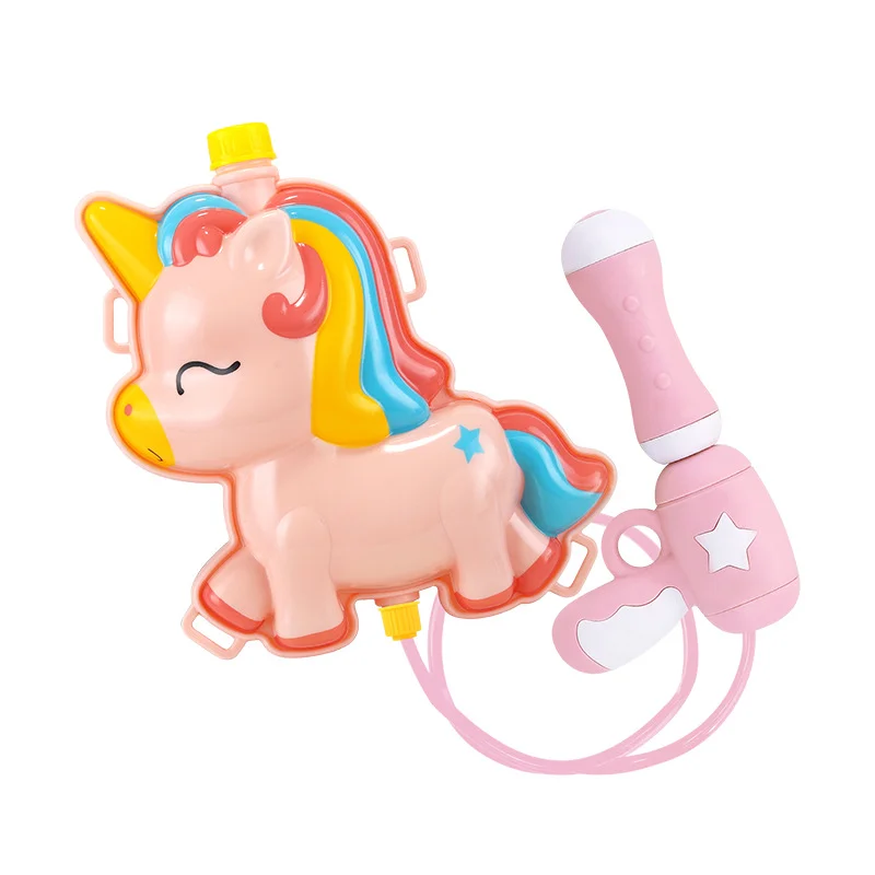Unicorn plastic gun cute cartoon toy kids backpack unicorn water gun beach splashing water gun