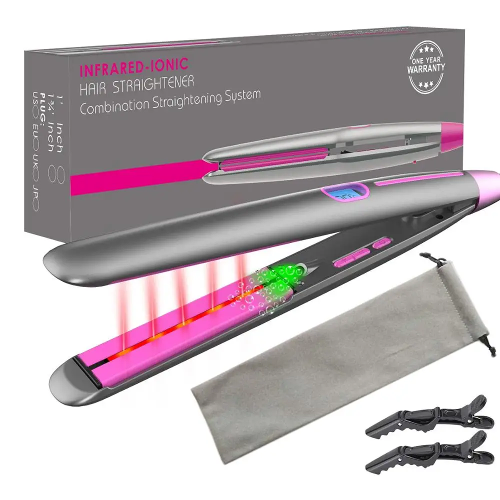 In Stock CE RoHS Negative Ionic Infrared Private Label 450 Degrees Hair Straightener Flat Iron