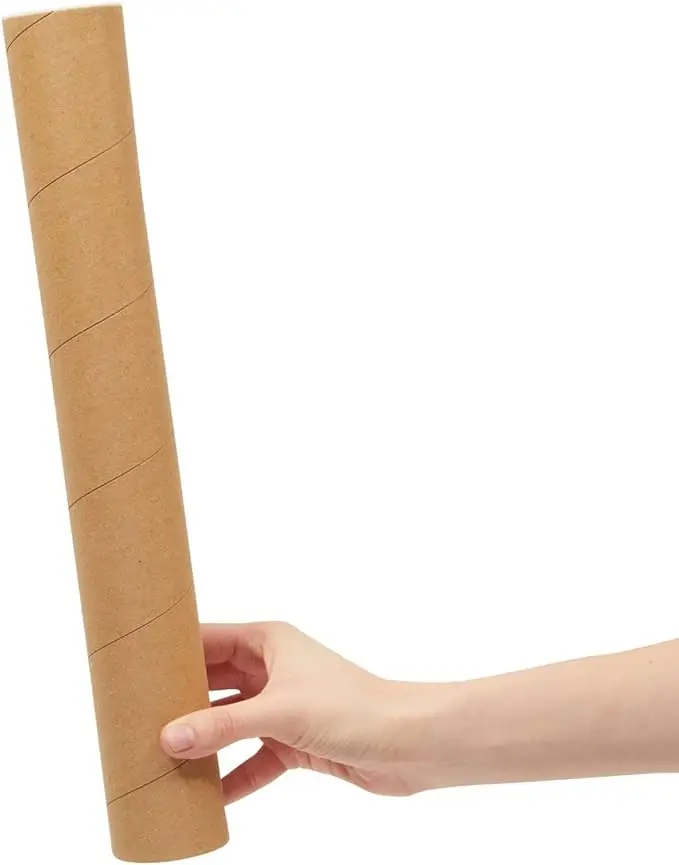 Kraft Paper Mailing Poster Tube With Caps For Shipping Packing Bulk Round Packaging Cardboard Mailers Art Prints Maps Blueprint