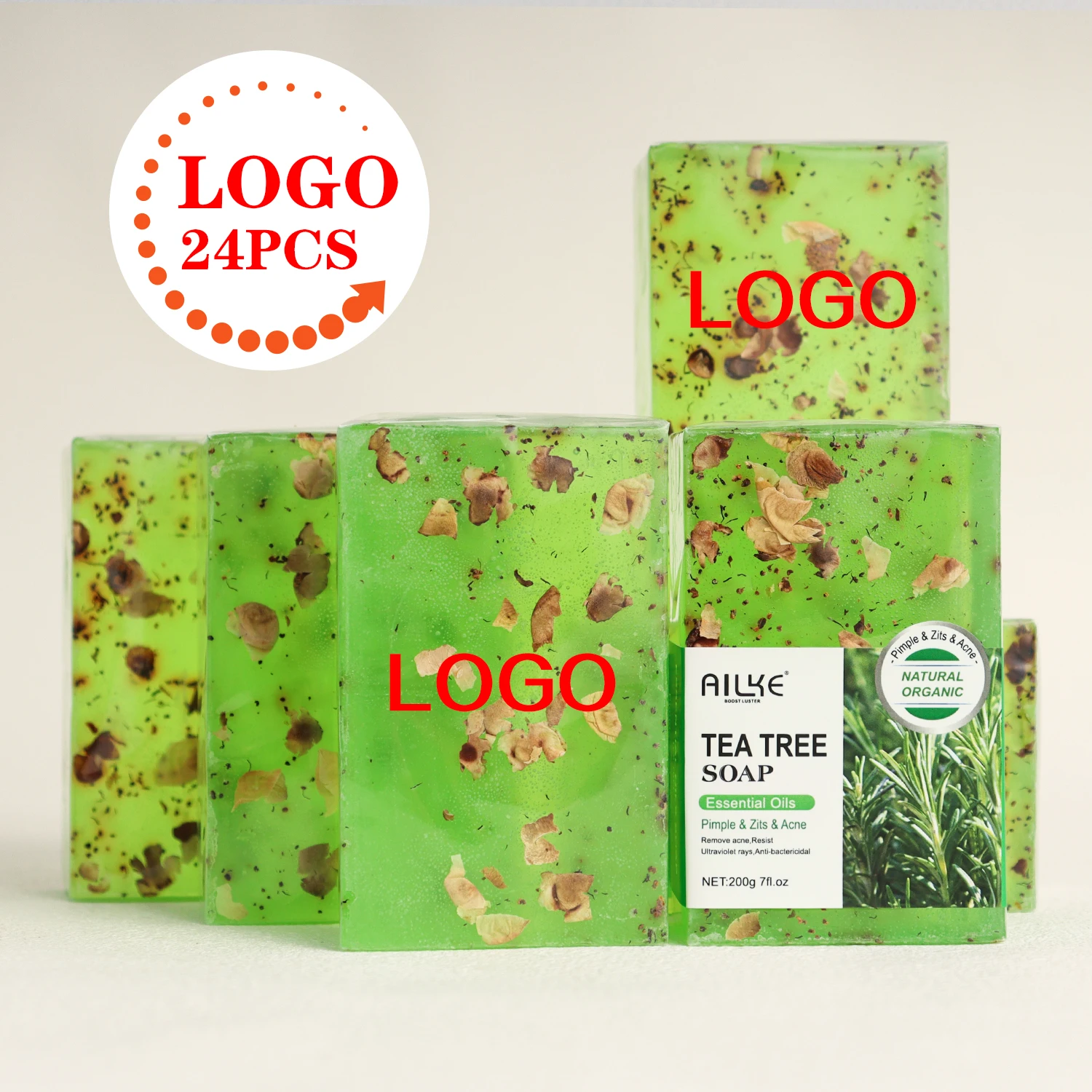 ailke Tea Tree Soap Glycerin Base Skin Lightening Face Remove Acne Body Bathing Whitening Soap