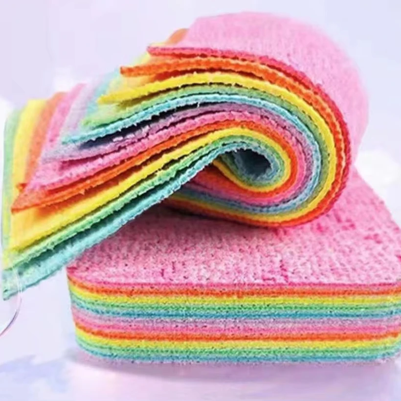 Kitchen Replaceable Rainbow Microfiber Cleaning Rug Multi-purpose Soft 12 Layers Rags Cloths dust remover bath pva magic sponge