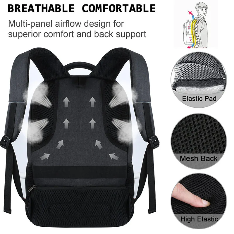 Wholesale Custom Large Capacity Waterproof Computer Bag Knapsack Rucksack for Men Boy Carry on Flight Travel Laptop Backpack