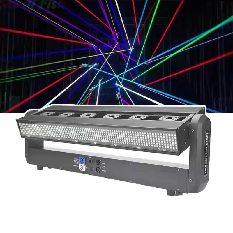AOPU 6 Heads Disco Lights 3in1 Matrix Laser Projector Beam Strobe Equipment For Bar Dj Party