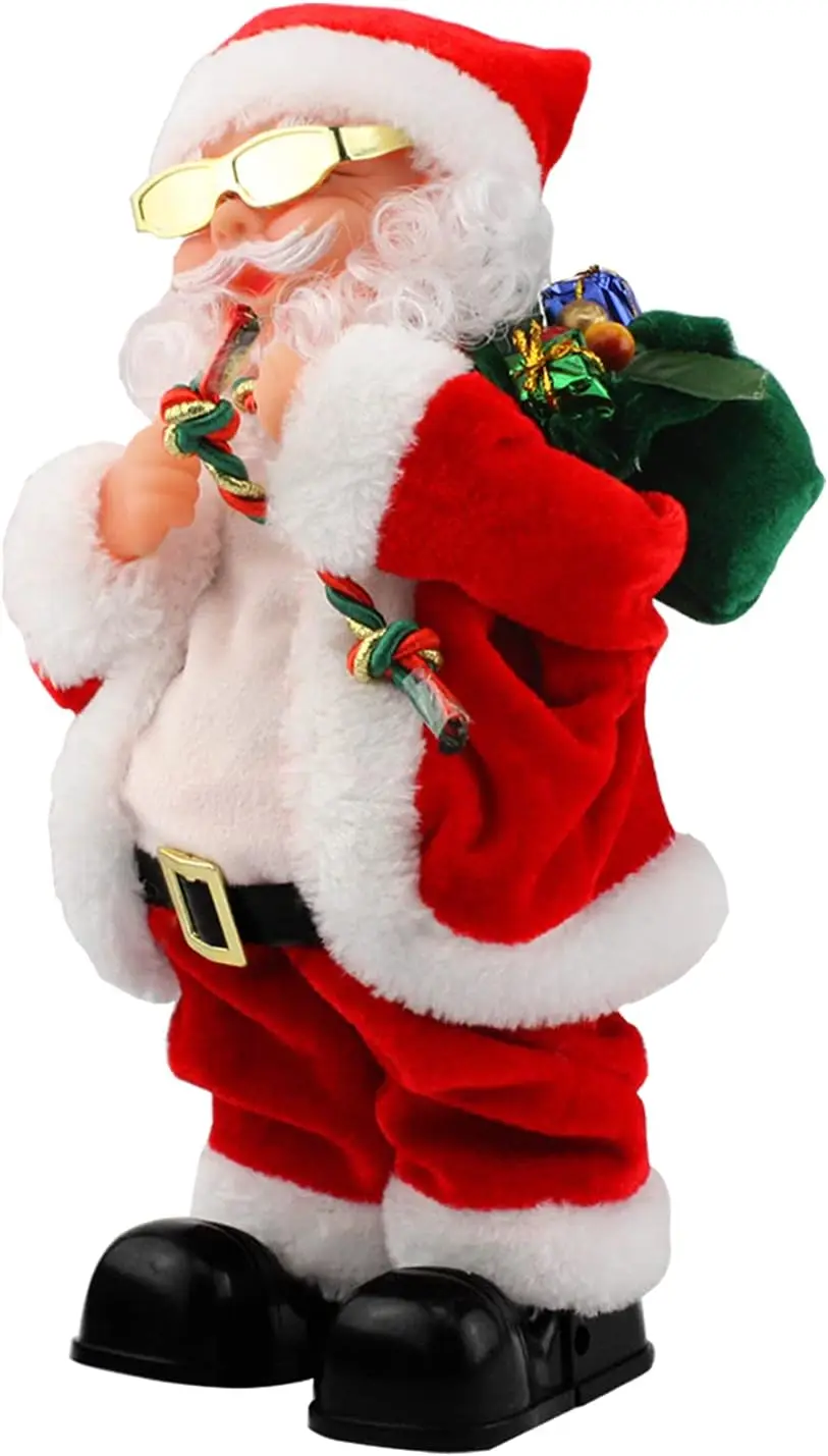 Electric Santa Claus Toy with Shaking Belly and Feet, Singing and Dancing Musical Christmas Doll, Xmas Gift