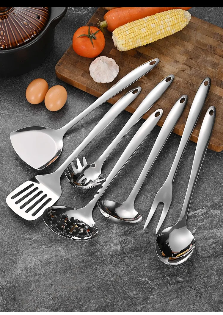 Home and Kitchen Accessories Stainless Steel Cooking Set Cooking Spoon Shovel Metal Kitchen Utensils  Shovel Soup Laddle Skimmer