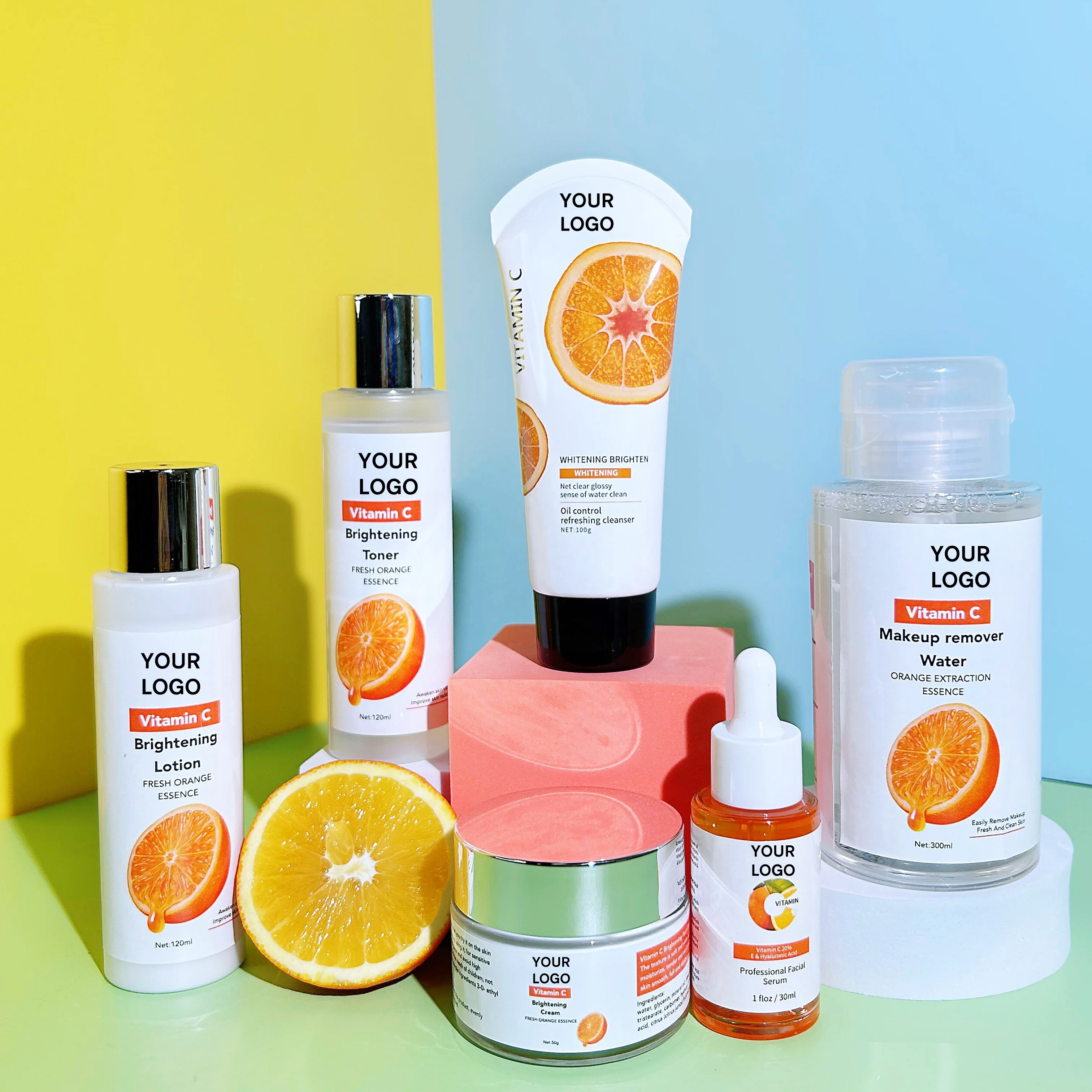 Whitening Vitamin C Face Skin Care Set Custom Logo Skincare Set Anti-wrinkle Facial Skin Care Set