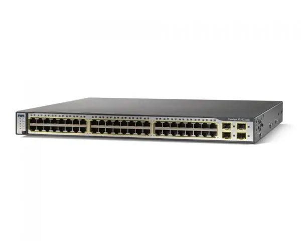 WS-C3750V2-48PS-E для Циско Catalyst C3750V2 переключатель 48x Fast Ethernet PoE RJ-45 + 4x1 порт Gigabit Ethernet SFP