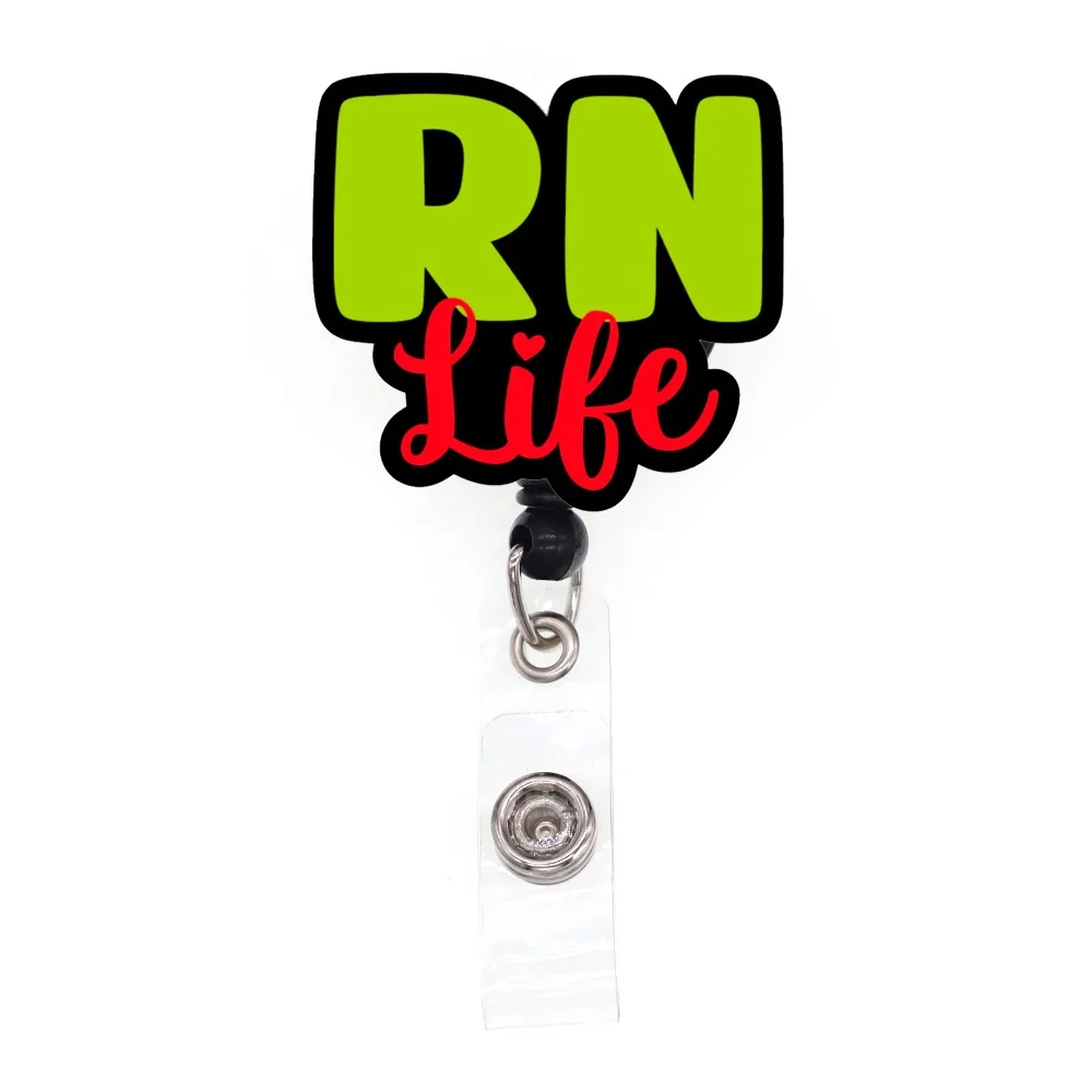 Wholesale Hospital Nurse Accessories RN CNA CMA LAB Life Acrylic Plastic Medical Healthcare Nurse Badge Reel