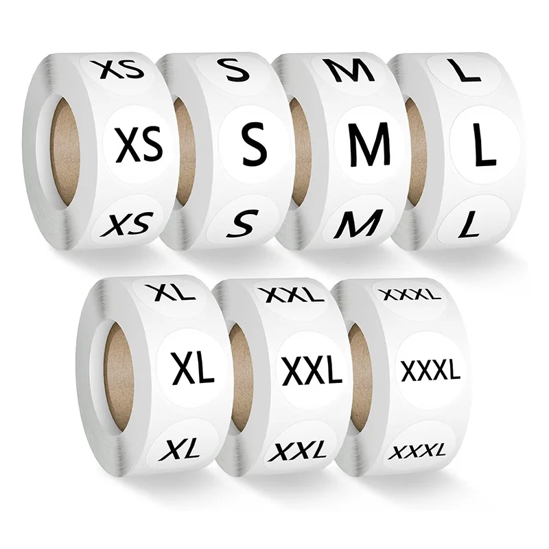 Custom film vinyl gift tag sticker waterproof clothes S M L XL sticker printing