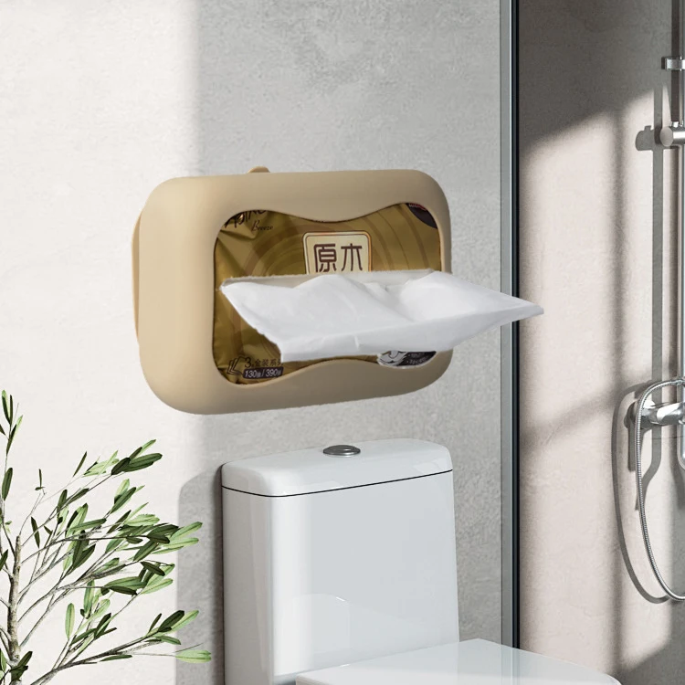 Hot Selling Silicone Tissue Box Holder Storage Organizer Silicone Napkin Holder Silicone Tissue Box Cover For Home