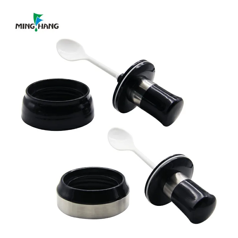 Оптовая продажа, банка для специй, стеклянная банка для хранения перца с ложкой