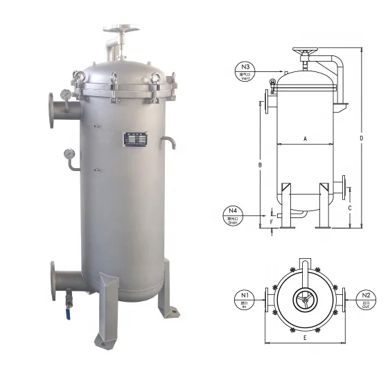 304 Or 316L Stainless Steel Filter Bag Housing For Honey