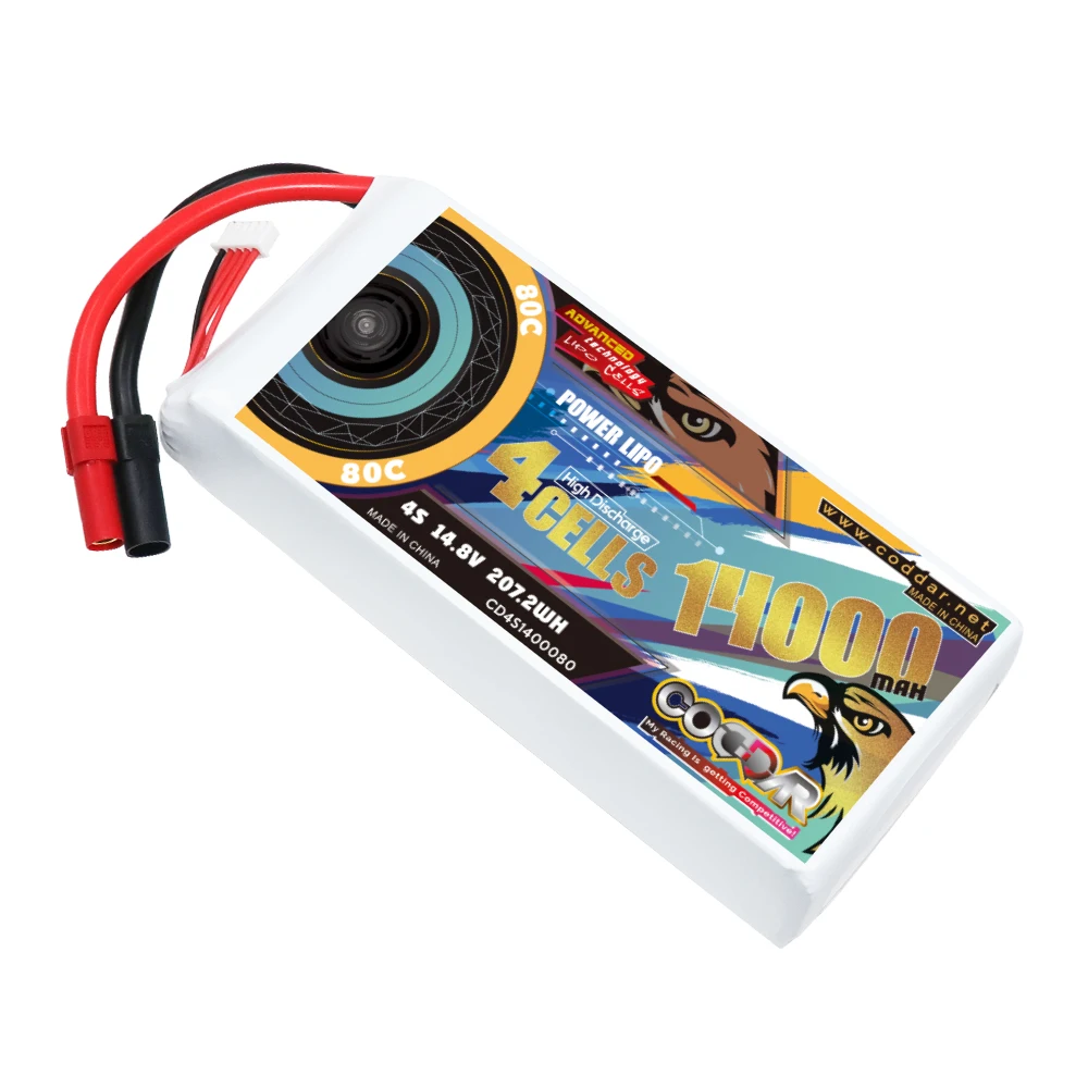 CODDAR 4S 14000MAH 14.8V 80C XT150 Connector RC LiPo Battery Large Scale Drone Agriculture Quadcopter Race Car Truck Buggy