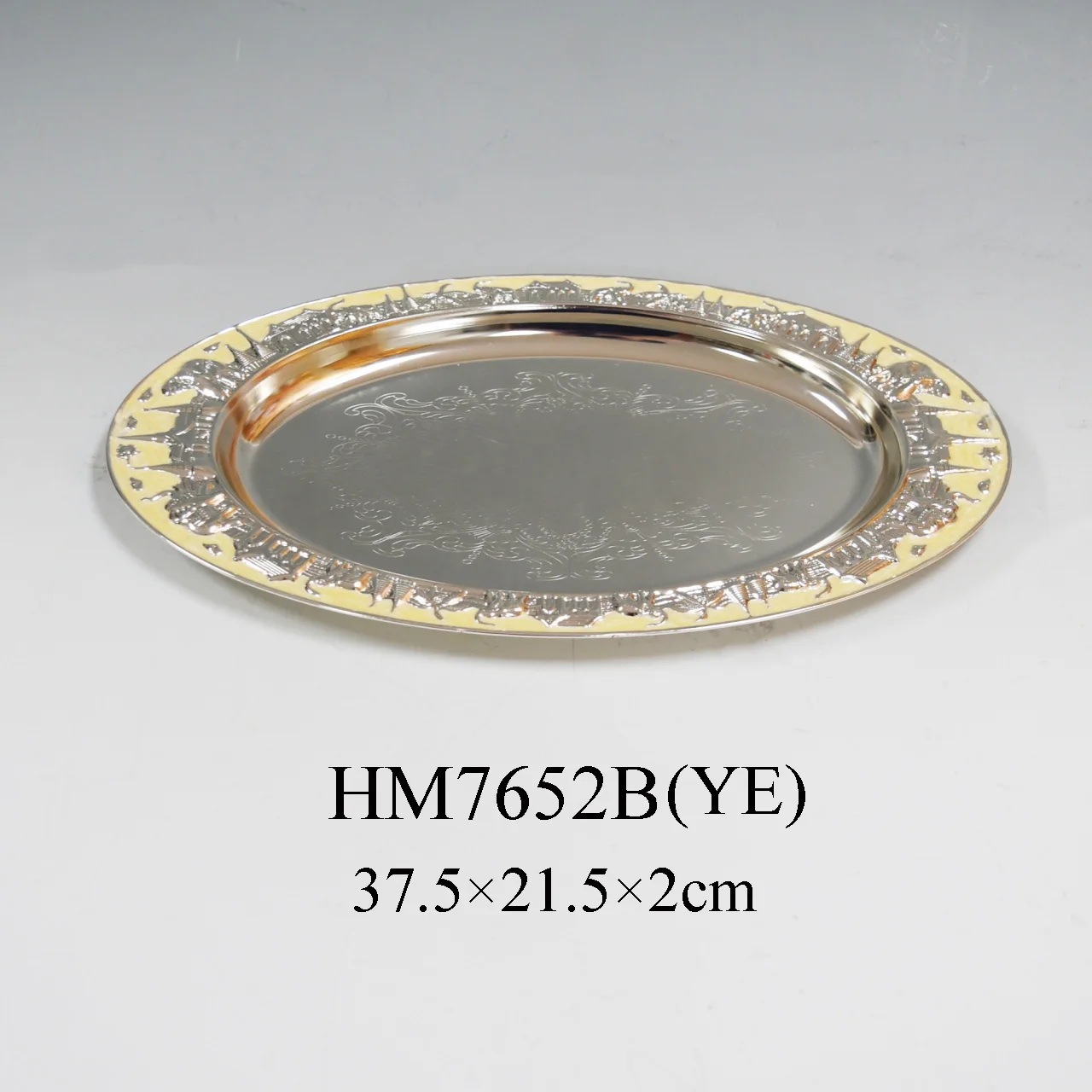 Exquisite design German silver metal silver plated dry fruit nut display plate with enamel