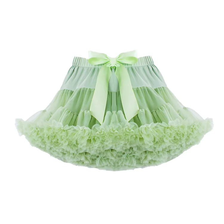 Toddler girls green star print skirts princess dance ballet tutu ball dress party holiday evening bow fluffy tulle ball skirt