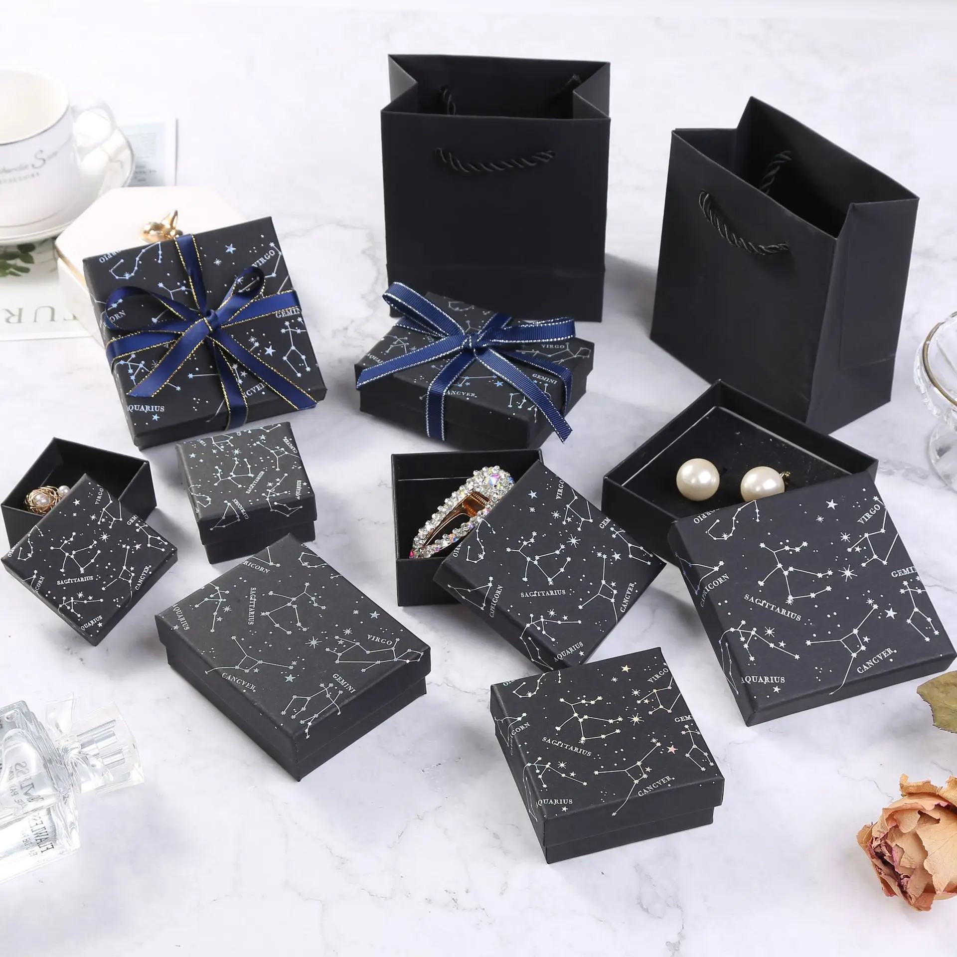 Rustic Box Manufacturer Direct Custom Free Design Paper Printing Jewelry Stamping WIth Own Logo Jewelry Packaging, Jewelry Box