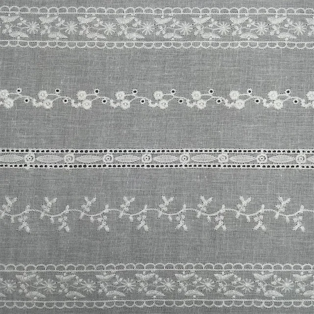 TUTON Top Quality TC Cotton French Beaded Lace Embroidery Fabric For Dress