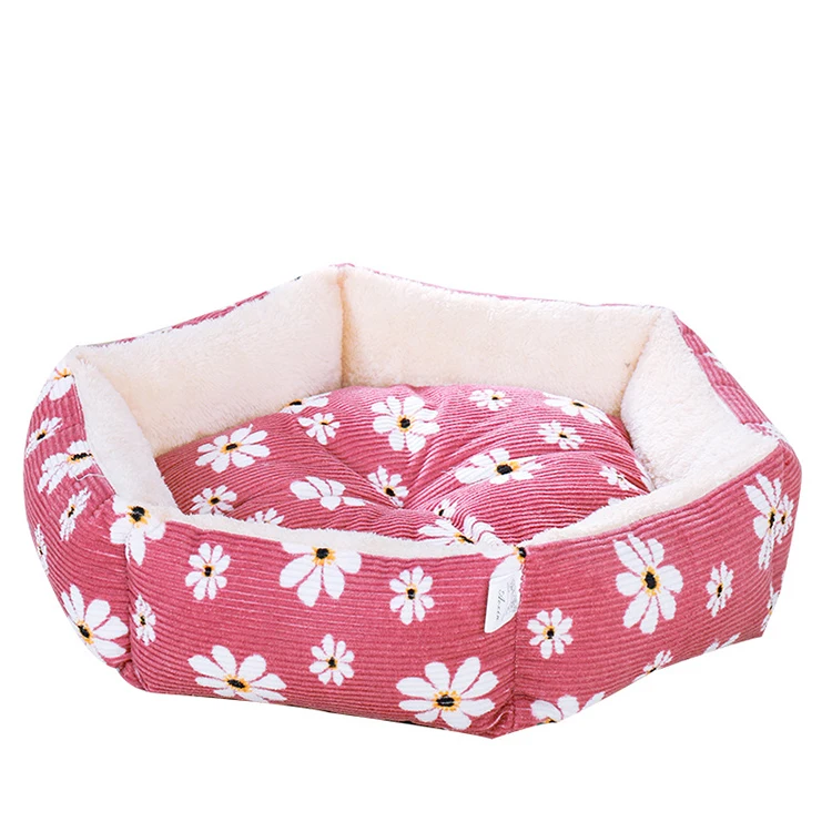 Manufacture Custom Size And Color Comfortable Warm Plush Pet Sofa And Dog Bed
