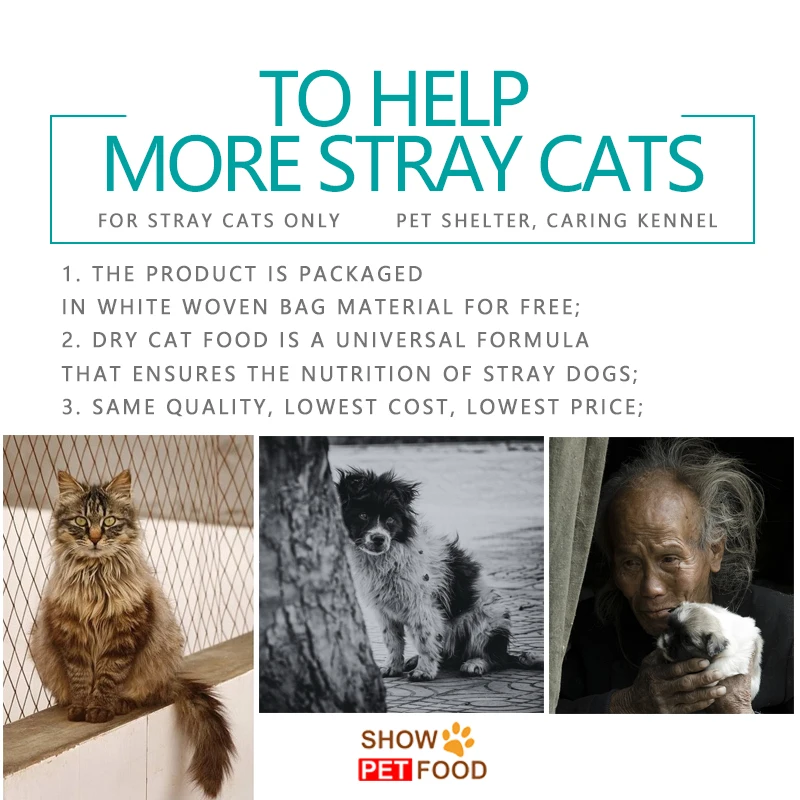 Top Selling Free samples stray cat food Manufacturer high-quality best-selling lowest price dry cat food