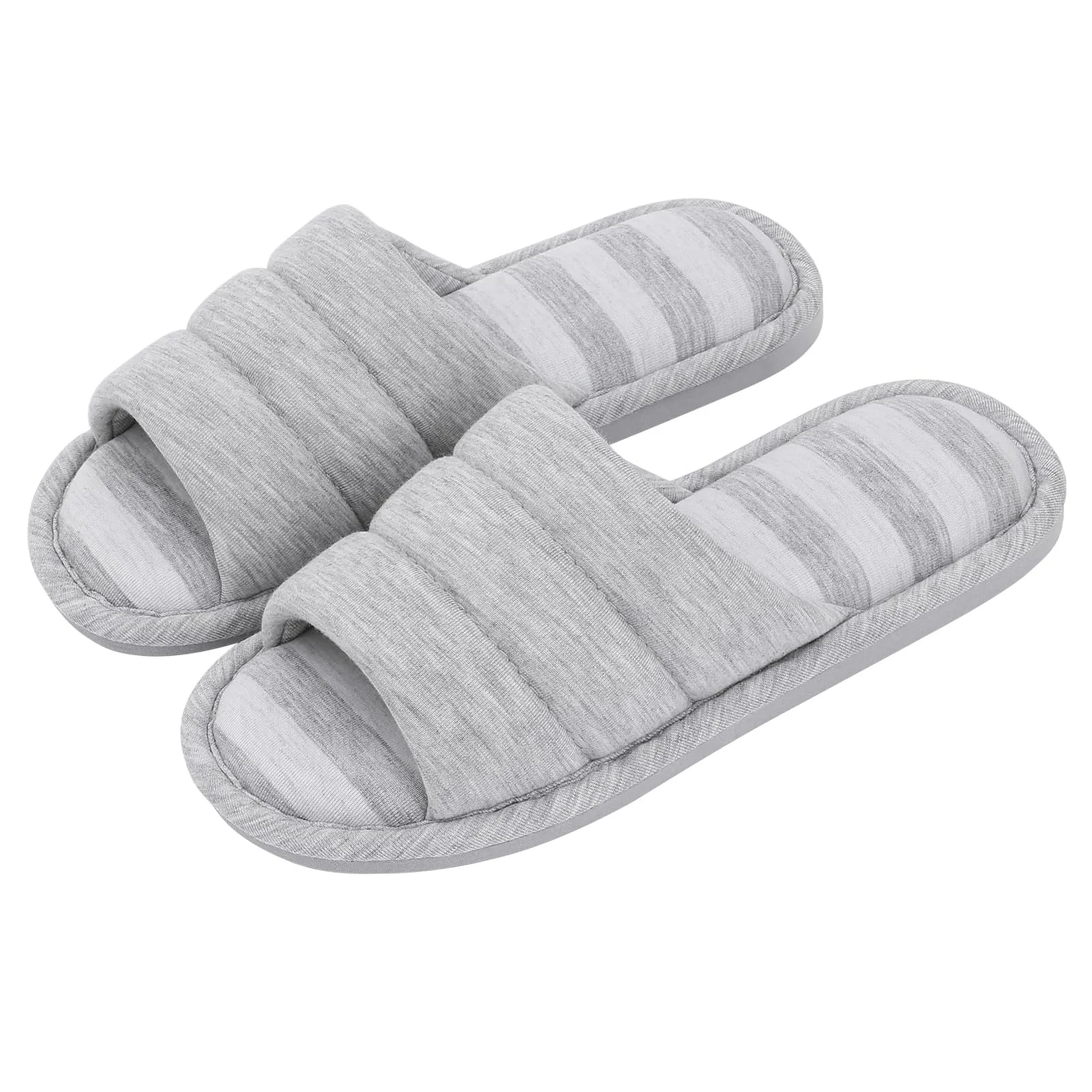 Open Toe House Slippers for Women Men Soft Cotton Indoor Shoes Memory Foam Slip On bedroom Slippers