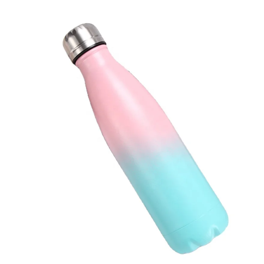 Hot Sale 750ml Cola Shaped Sports Water Bottle 304 Stainless Steel Single Wall Travel Cup with Lid