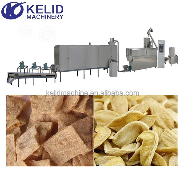 Soya Protein Chunks Nuggets Fiber Tvp Extruder Making Processing Machine