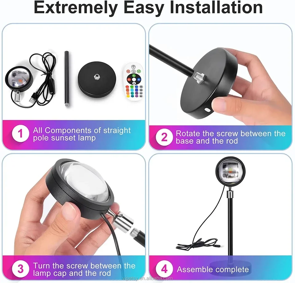 New High Quality Sunset Projection Lamp for Home Decoration Selfie Video Shooting Atmosphere Lamp