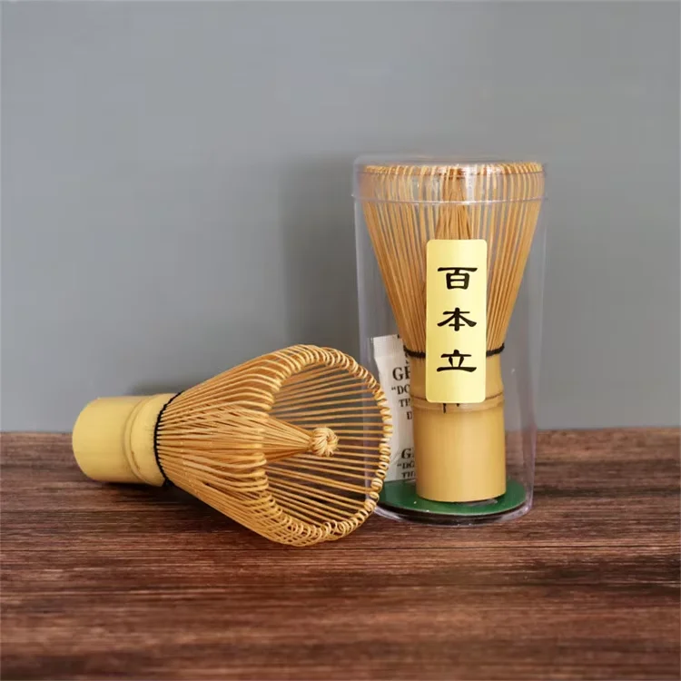 Custom Logo Wholesale Starter Kit Japanese Style Tradition For Matcha Power Brush Chasen Organic Bamboo 100 Prongs Matcha Whisk